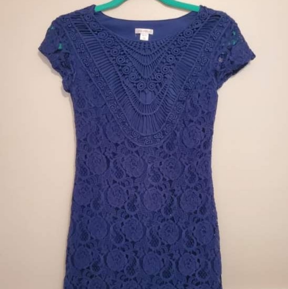 Crochet blue summer dress